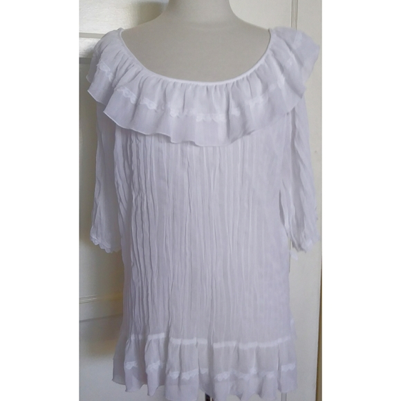 - Lane Bryant white semi-sheer top - Picture 1 of 4